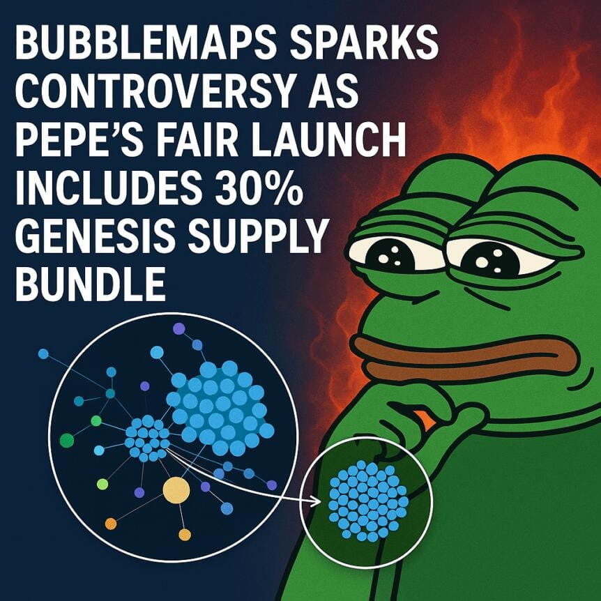 Bubblemaps Sparks Controversy As Pepe’s Fair Launch Includes 30% Genesis Supply Bundle