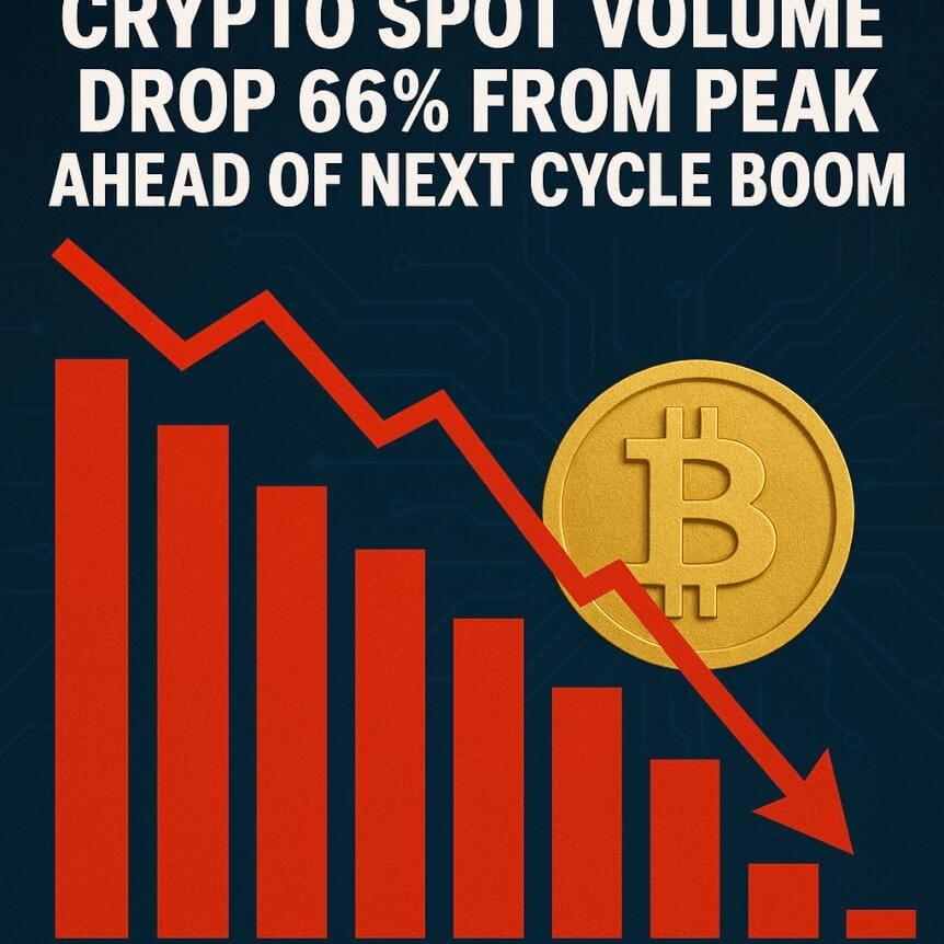 Crypto Spot Volumes Drop 66% From Peak Ahead Of Next Cycle Boom