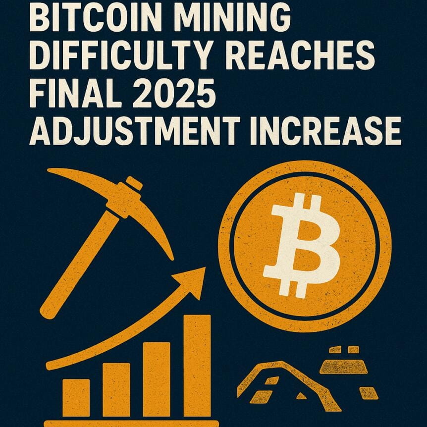 Bitcoin Mining Difficulty Reaches Final 2025 Adjustment Increase