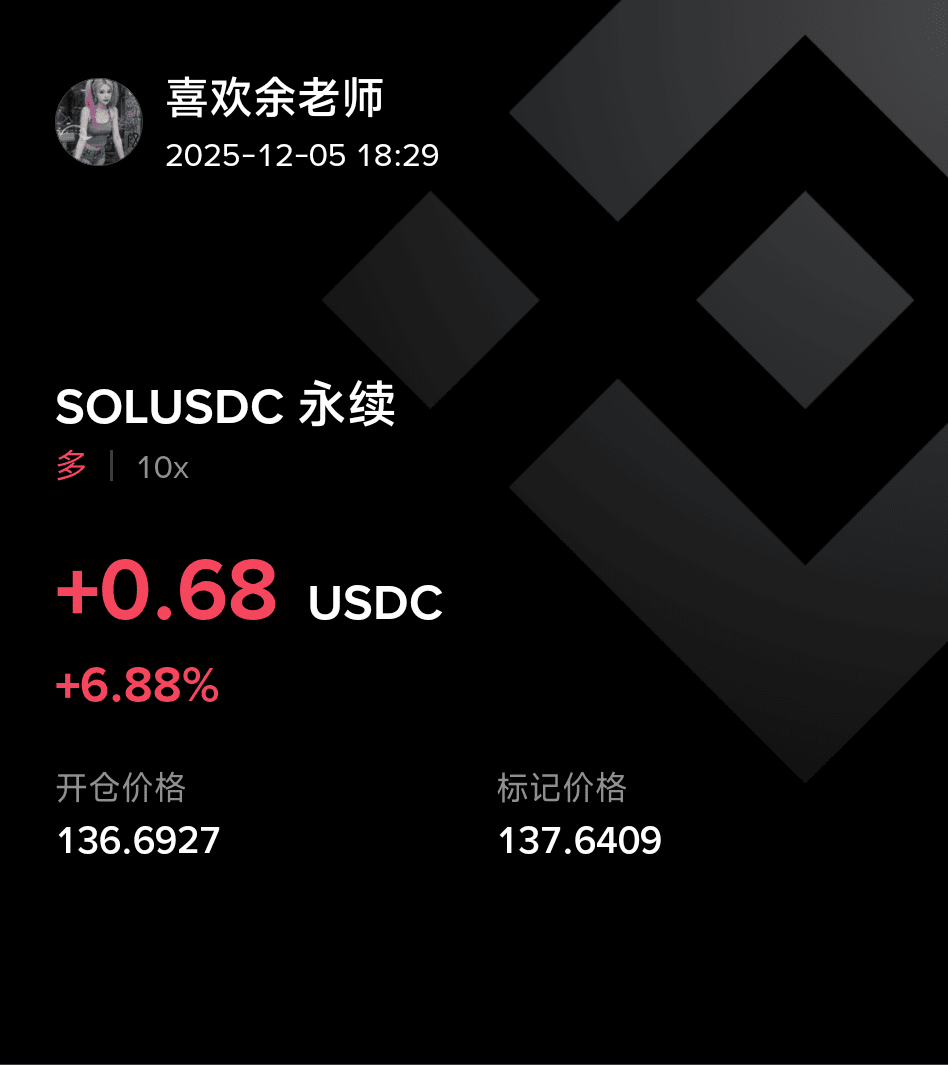 SOL 拿10U来试试仓的，现在怎么做都能赚钱喽😁最近是财神爷附体了，随便倒腾了😃 | 蜗牛跑快点sur Binance Square