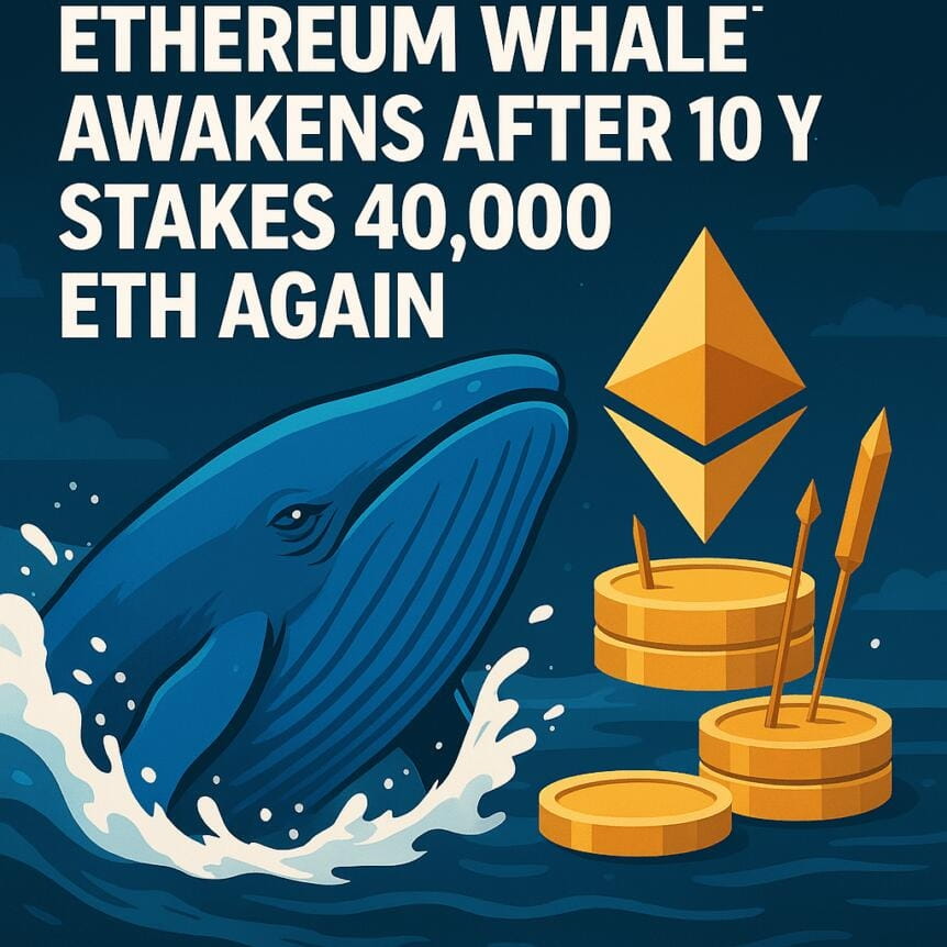 Ethereum Whale Awakens After 10 Years, Stakes 40,000 Eth Again