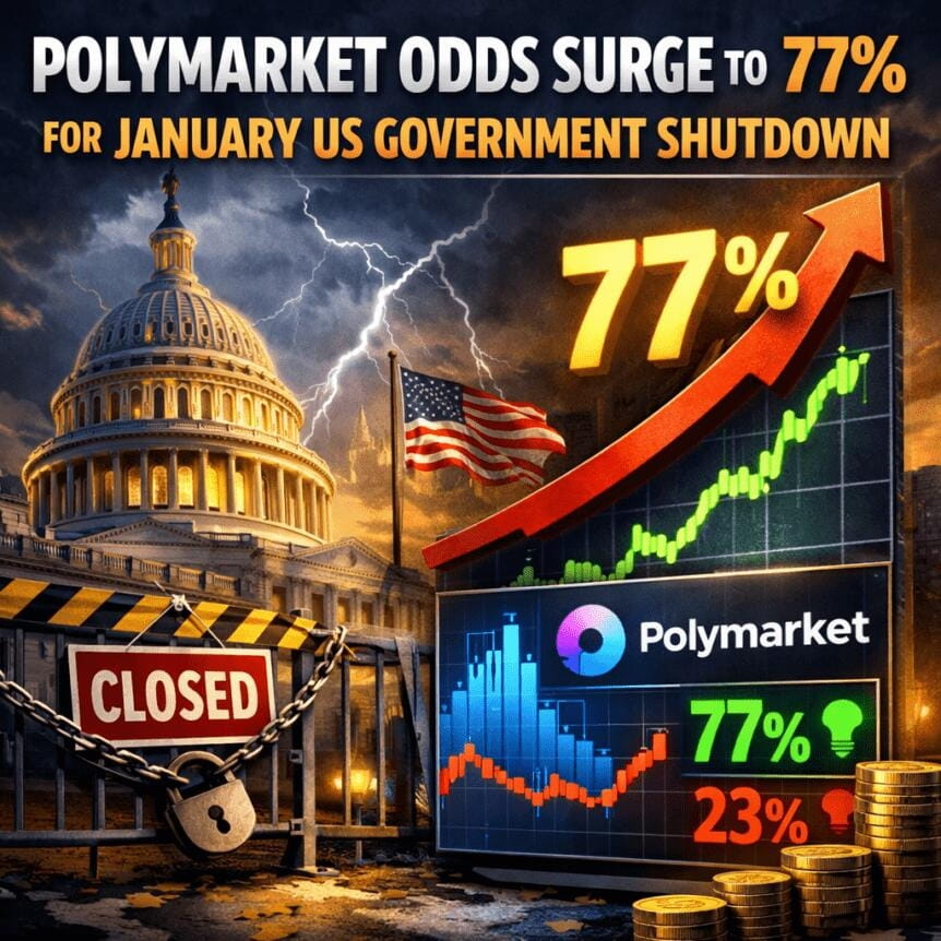 Polymarket Odds Surge To 77% For January Us Government Shutdown