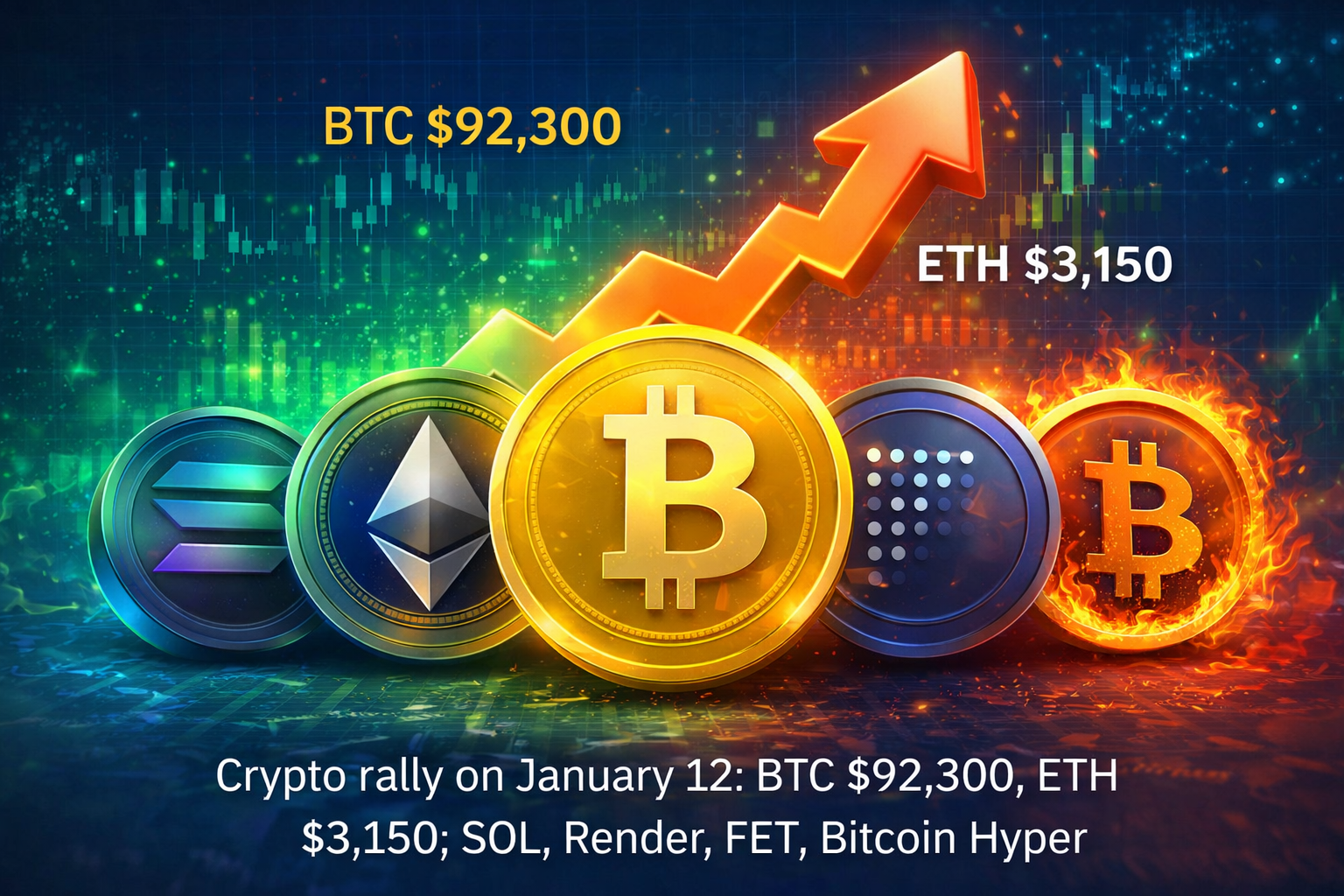 1月12日加密货币上涨行情：BTC $92,300，ETH $3,150；SOL、Render、FET、Hyper | Trading  Insight_Research发布于币安广场