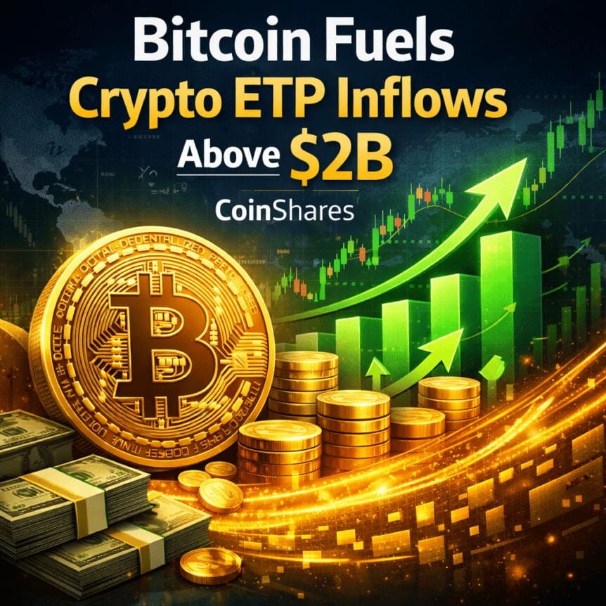 Bitcoin Fuels Crypto Etp Inflows Above $2b, Coinshares