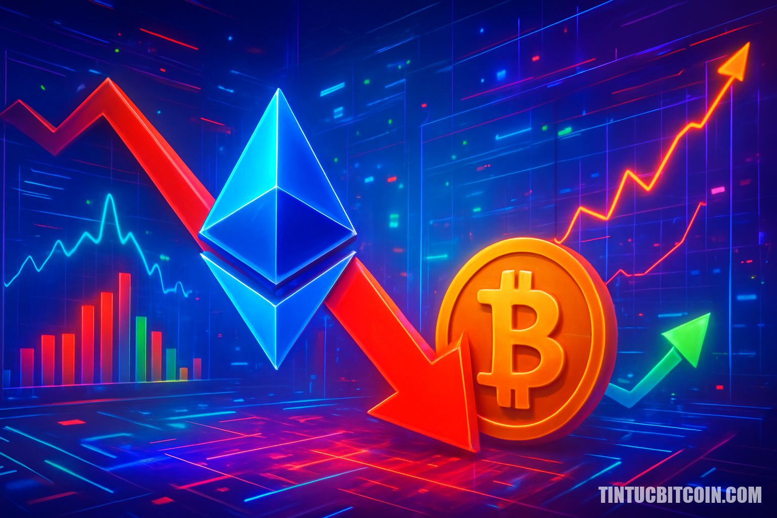 Ethereum giảm dù Wall Street tăng, ETH/BTC phát tín hiệu khác biệt