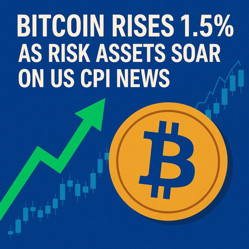 Bitcoin Rises 1.5% As Risk Assets Soar On Us Cpi News