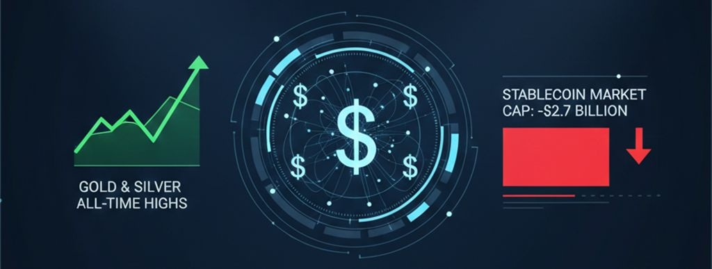 market capitalization of stablecoins and precious metals-