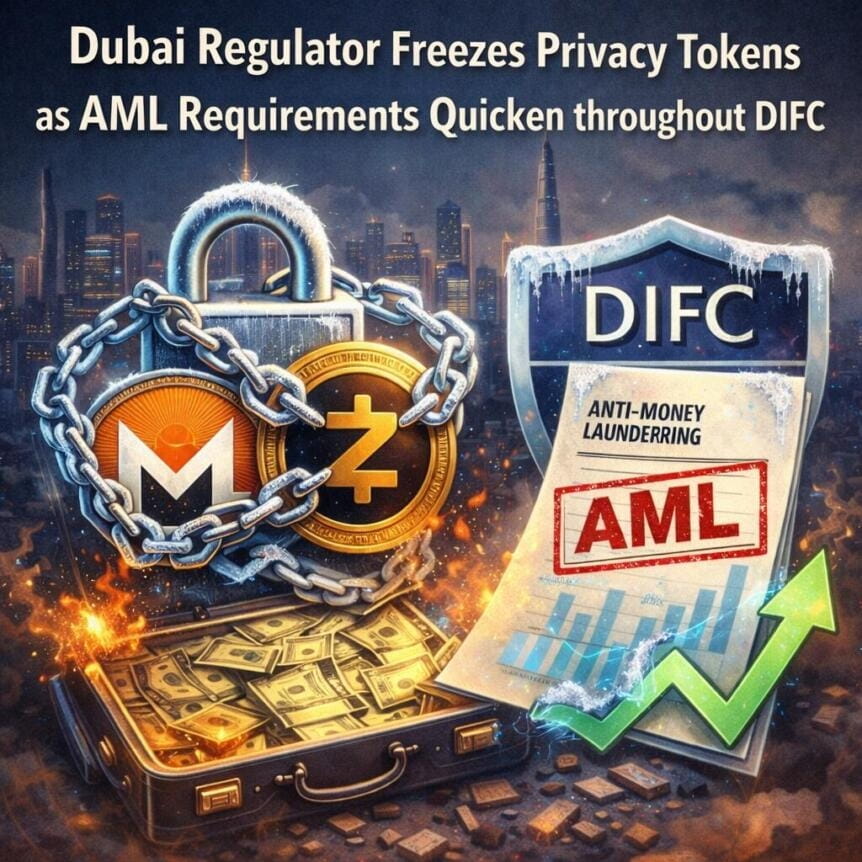Dubai Regulator Freezes Privacy Tokens As Aml Requirements Quicken Throughout Difc