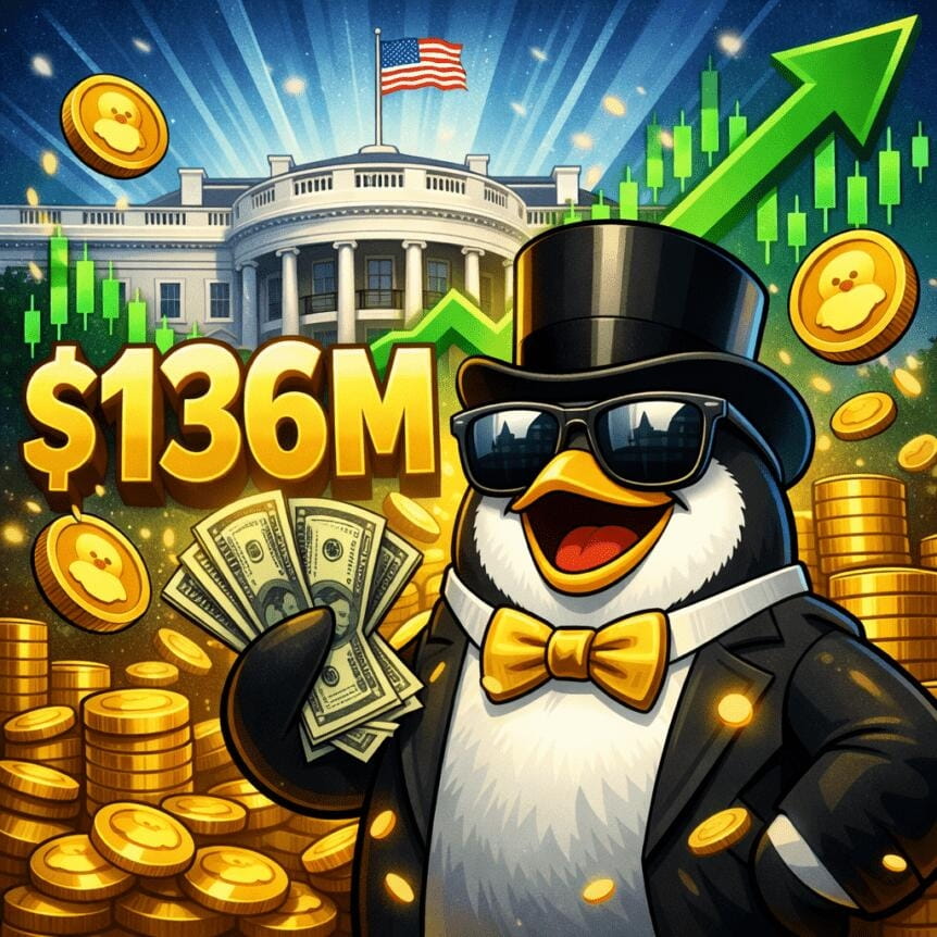 Penguin Memecoin Surges Over $136m Market Cap After White House Post