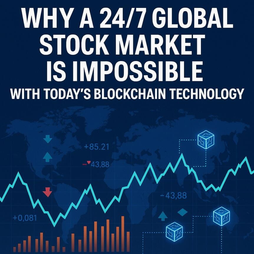 Why A 24/7 Global Stock Market Is Impossible With Today's Blockchain Technology
