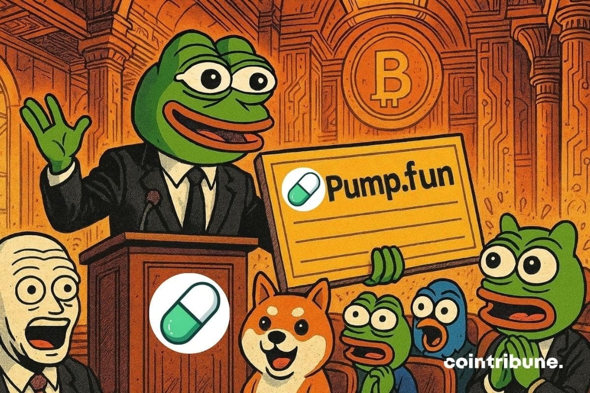 Le memecoin PEPE qui représente Pump.fun, annonce le lancement Pump Fund dans l’écosystème crypto.