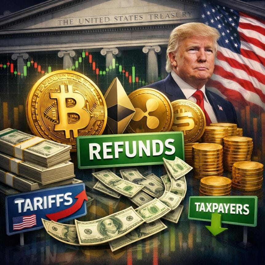 Treasury Confirms Trump Tariffs Can Fund Crypto Market Refunds