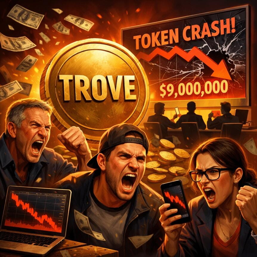 Trove Investors Furious After Team Keeps $9m As Token Tanks