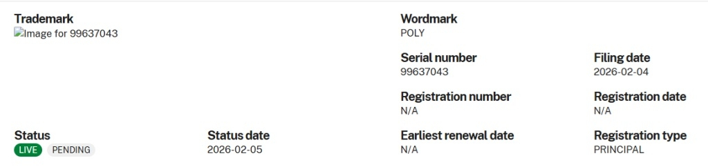 polymarket poly trademark
