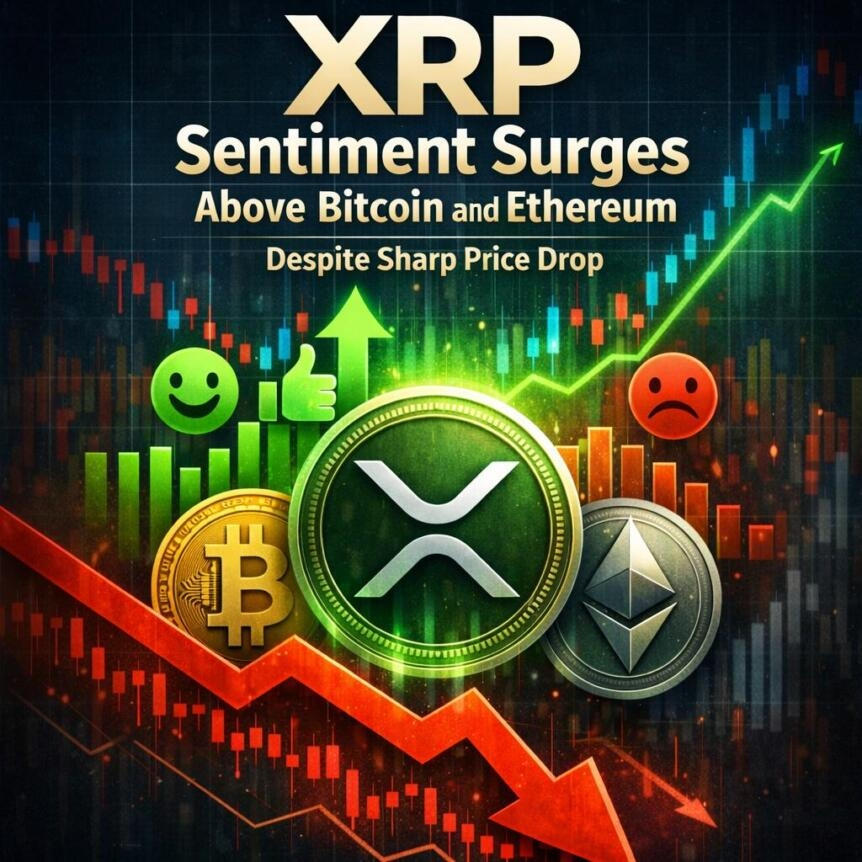 Xrp Sentiment Surges Above Bitcoin And Ethereum Despite Sharp Price Drop