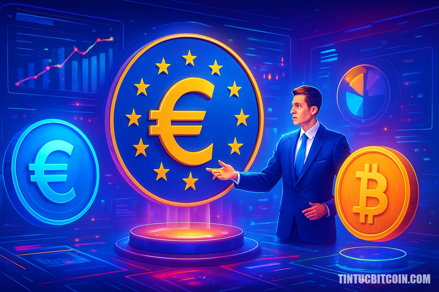 EU thúc đẩy đồng euro số khi stablecoin neo USD áp đảo thanh toán crypto