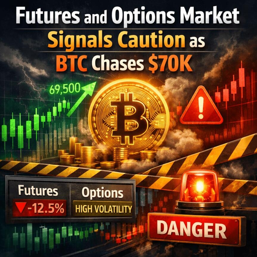 Futures And Options Market Signals Caution As Btc Chases $70k