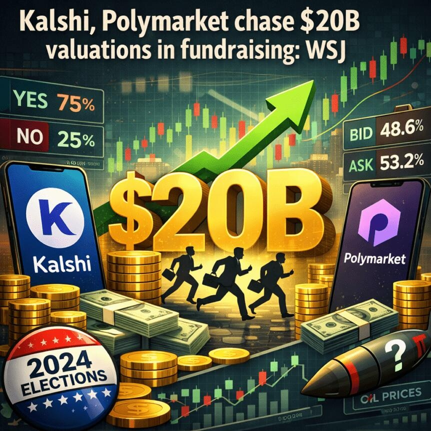 Kalshi, Polymarket Chase $20b Valuations In Fundraising: Wsj