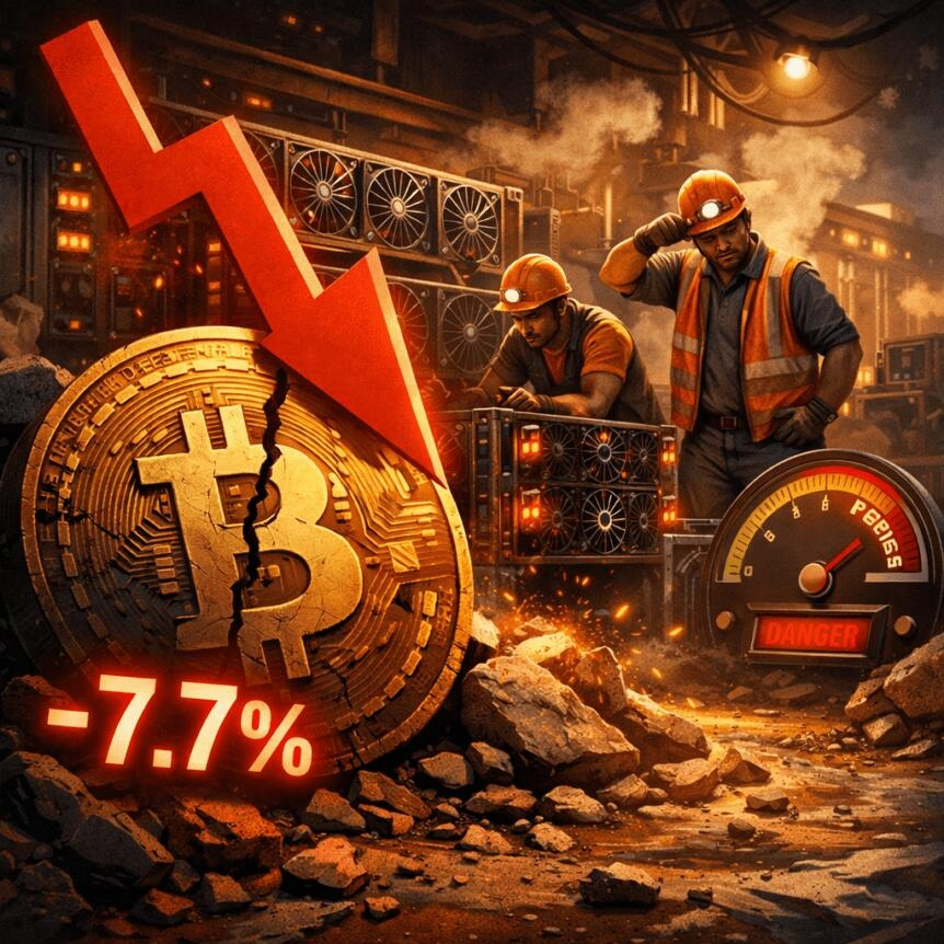 Bitcoin Mining Difficulty Dips 7.7% As Miners Endure Pressure