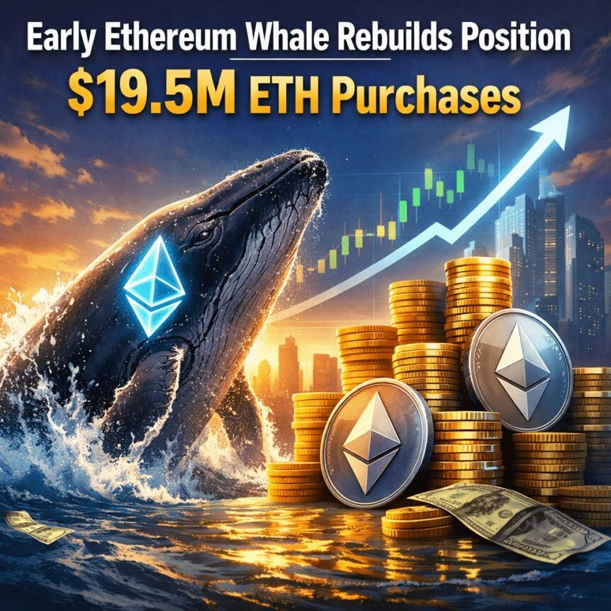 Early Ethereum Whale Rebuilds Position With $19.5m Eth Purchases