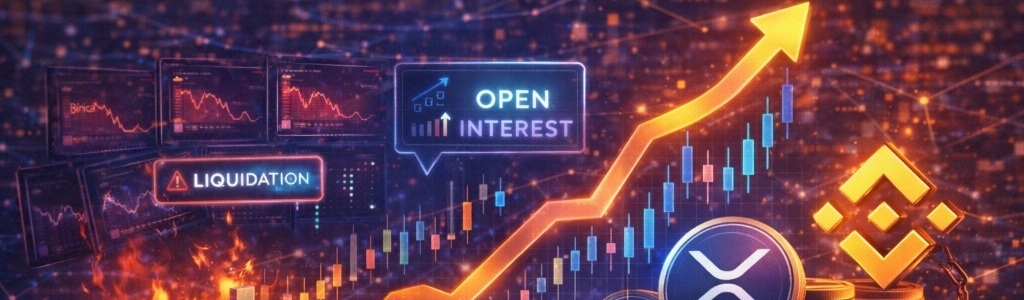 Binance open interest in XRP rose above $264 million, up 14.8% in 24 hours, even as price traded near $1.34 after the latest downturn.