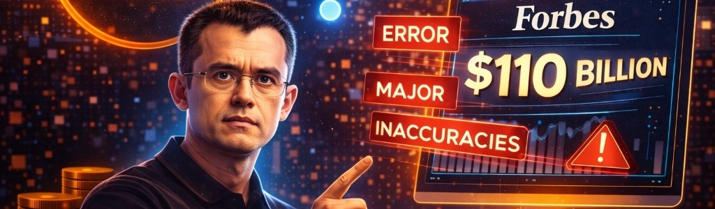 CZ disputed a Forbes estimate valuing him near $110 billion and said the ranking’s logic did not match current crypto market realities overall.