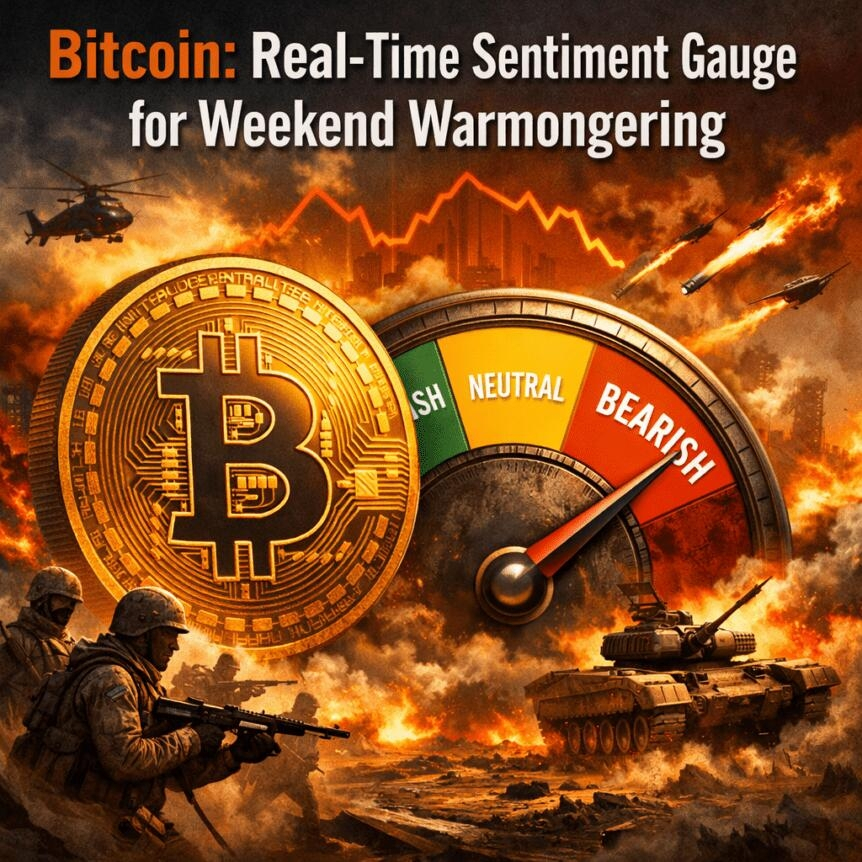 Bitcoin: Real-Time Sentiment Gauge For Weekend Warmongering