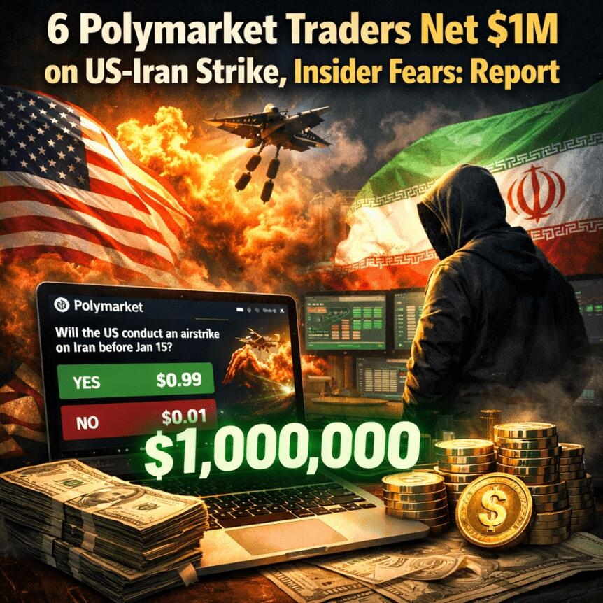 6 Polymarket Traders Net $1m On Us-Iran Strike, Insider Fears: Report