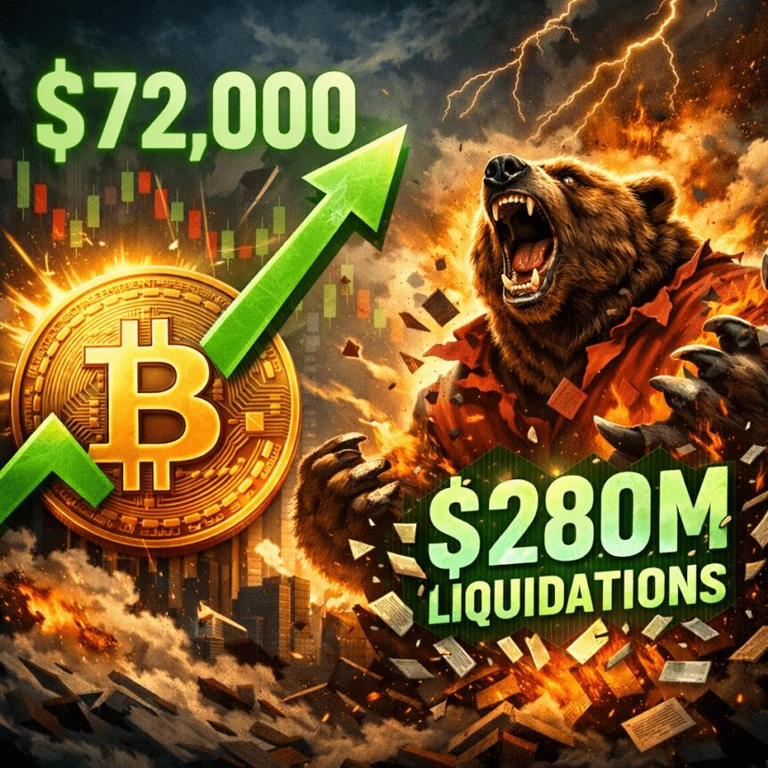 Bitcoin Breaks $72k As $280m Bear Liquidations Test Fragile Truce