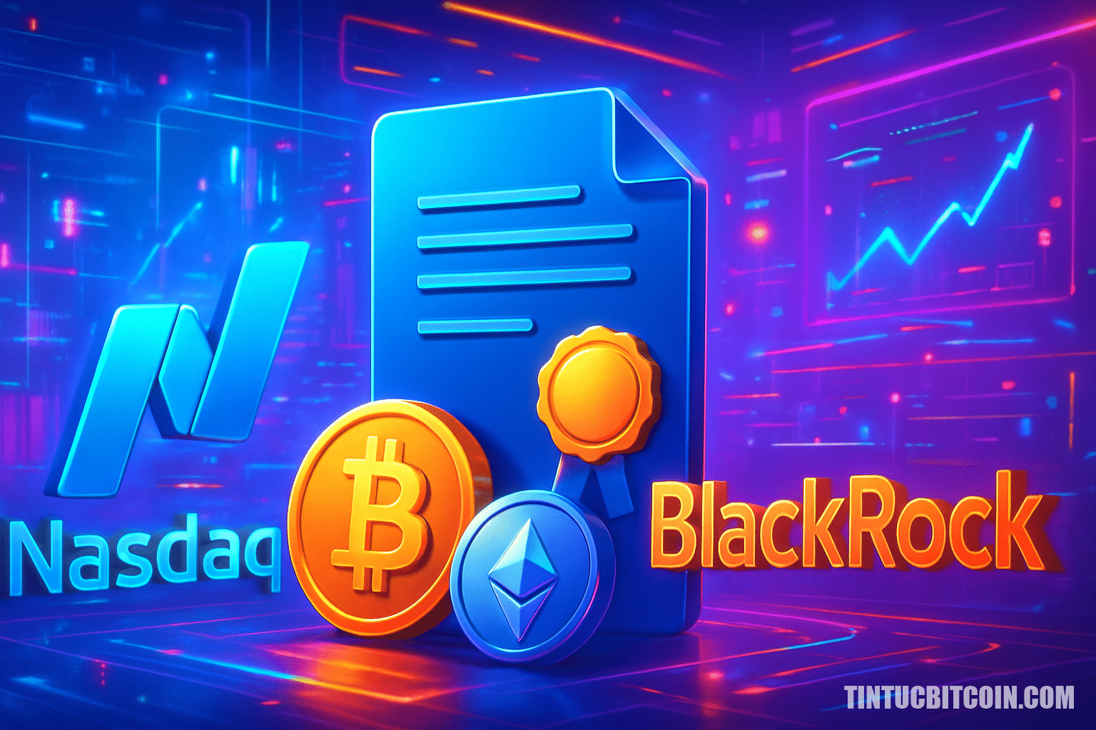 Nasdaq xin gia hạn chuyển đổi ETF IBIT và ETHA của BlackRock