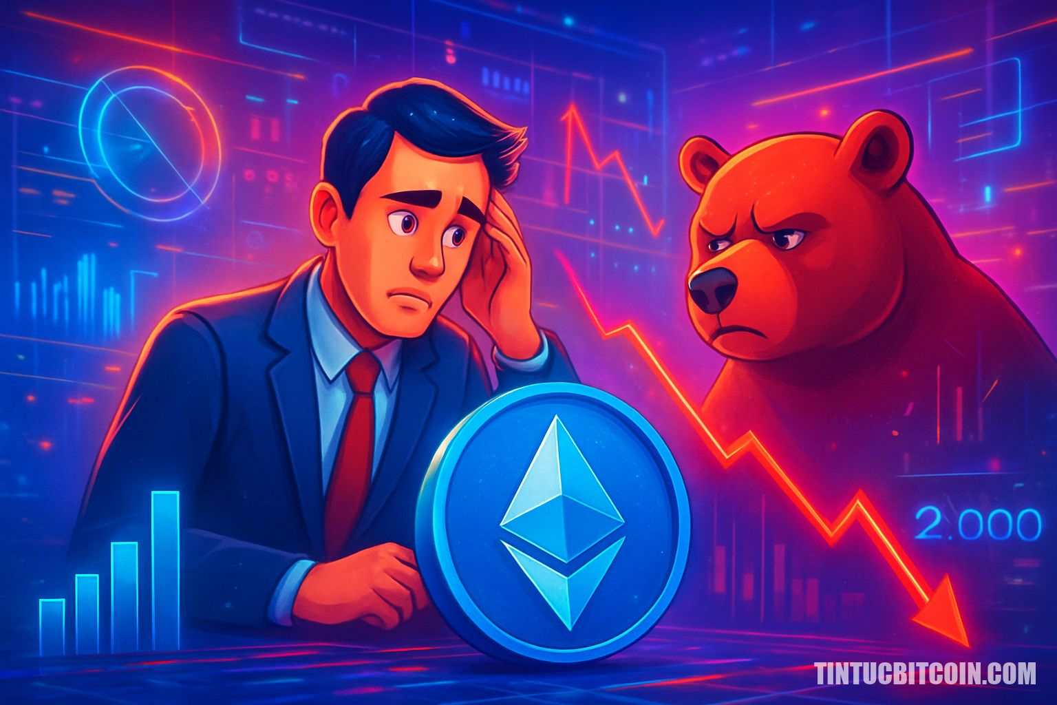 Nhà đầu tư Mỹ bi quan, Ethereum suy yếu: ETH về dưới 2.000 USD?