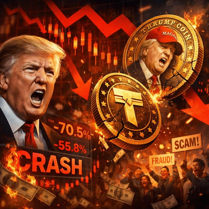 Trump-Linked Crypto Tokens Plunge, Renewed Backlash Erupts