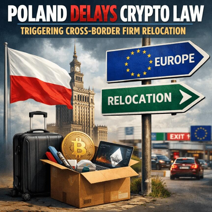 Poland Delays Crypto Law, Triggering Cross-Border Firm Relocation