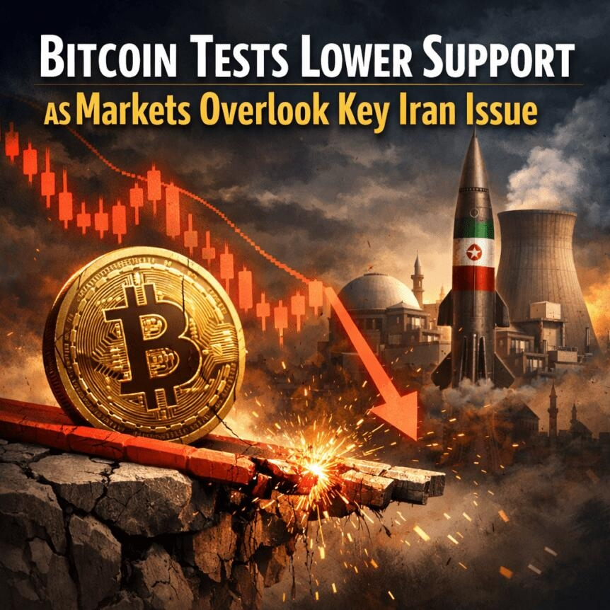 Bitcoin Tests Lower Support As Markets Overlook Key Iran Issue