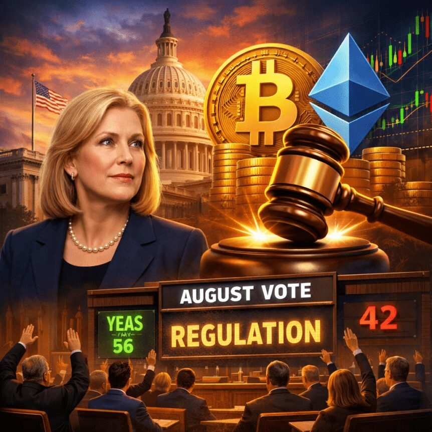 Gillibrand August Vote On Crypto Market Structure Signals Regulation