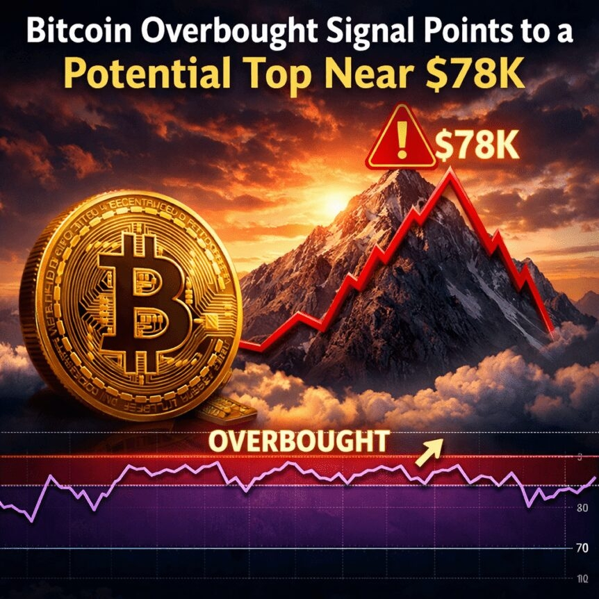 Bitcoin Overbought Signal Points To A Potential Top Near $78k