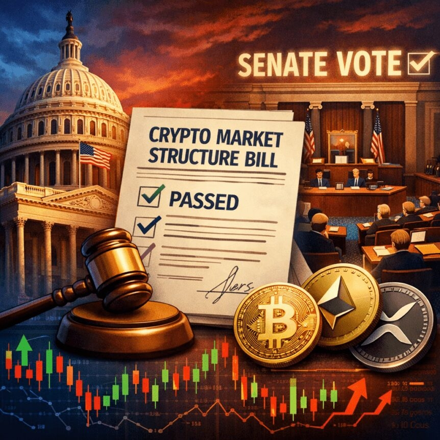Crypto Market Structure Bill Clears Committee; Senate Vote In Focus