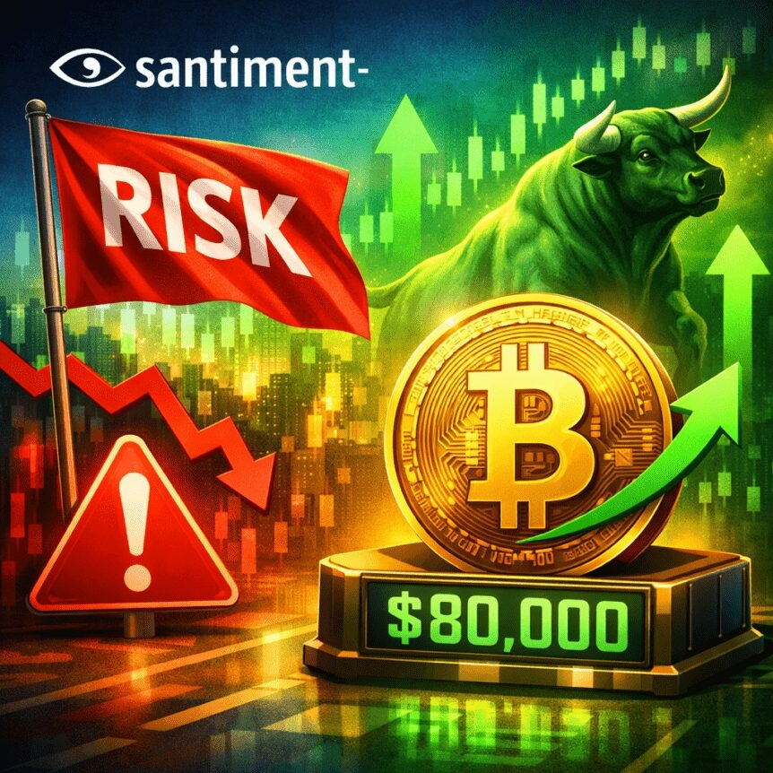Santiment Flags Risk As Bullish Talk Rises While Btc Holds $80k