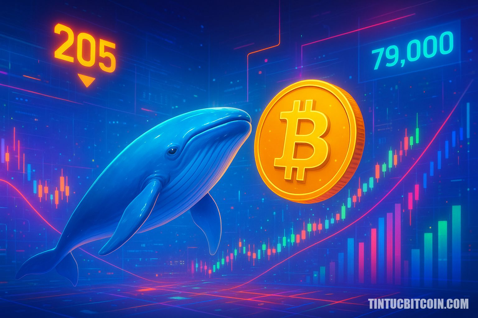 Cá voi Bitcoin xả 205 triệu USD, BTC giữ trên 79.000 USD?