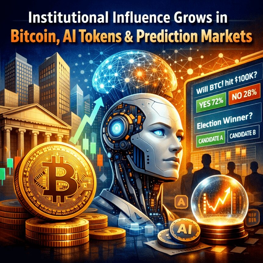 Institutional Influence Grows In Bitcoin, Ai Tokens & Prediction Markets