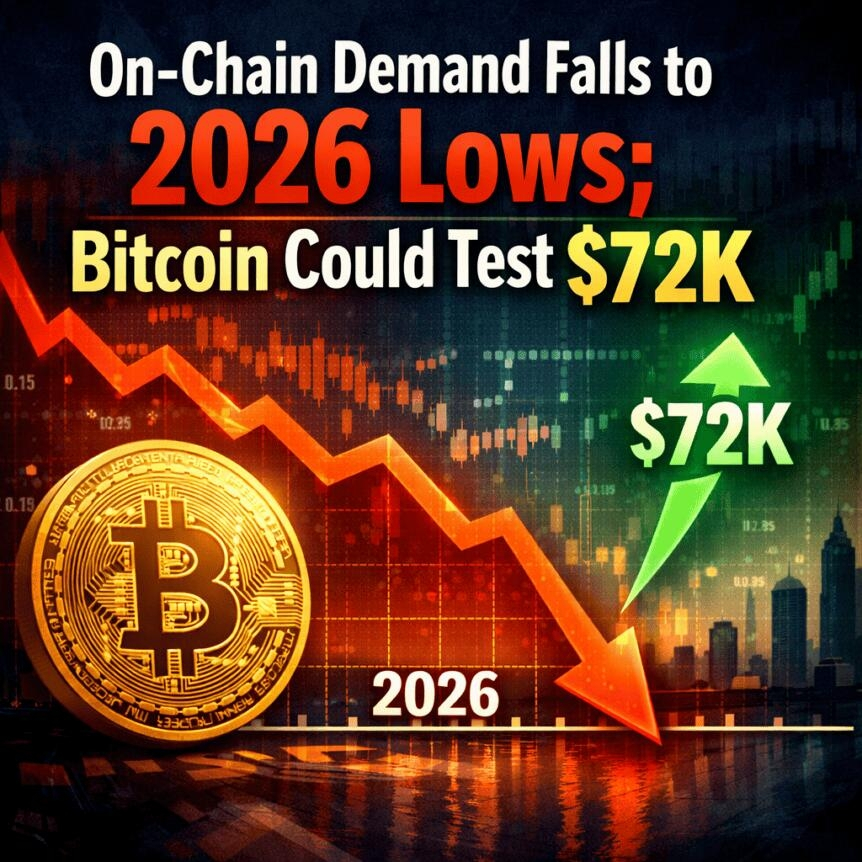 On-Chain Demand Falls To 2026 Lows; Bitcoin Could Test $72k