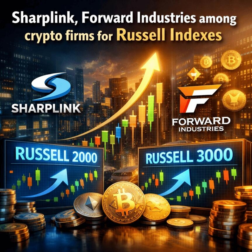 Sharplink, Forward Industries Among Crypto Firms For Russell Indexes