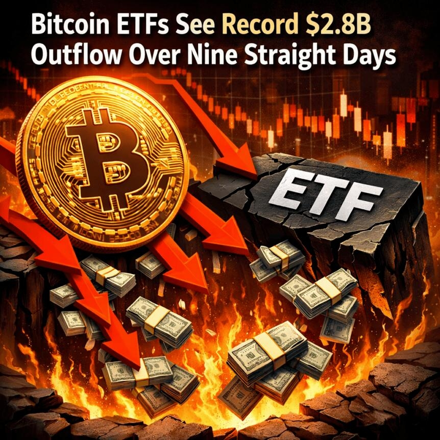 Bitcoin Etfs See Record $2.8b Outflow Over Nine Straight Days