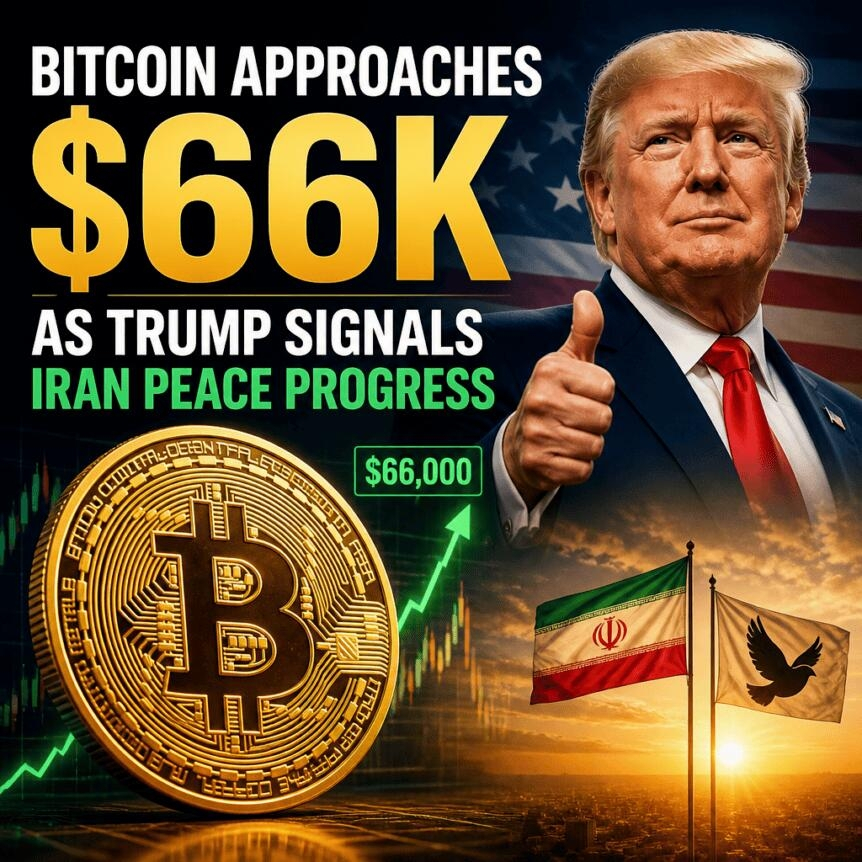 Bitcoin Approaches $66k As Trump Signals Iran Peace Progress