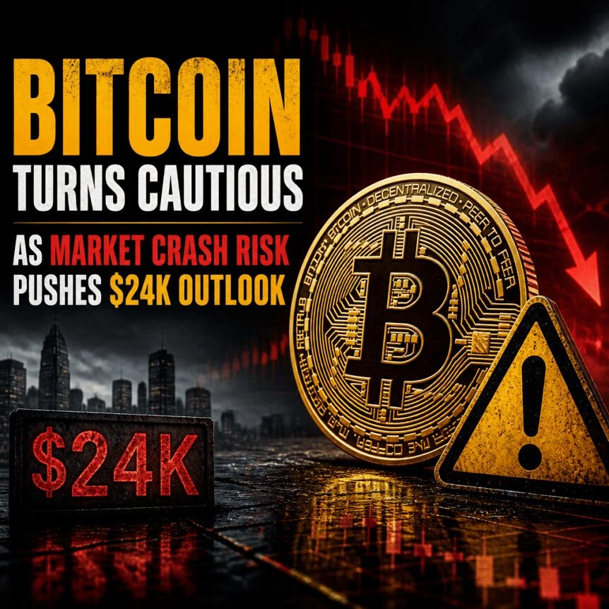 Bitcoin Turns Cautious As Market Crash Risk Pushes $24k Outlook