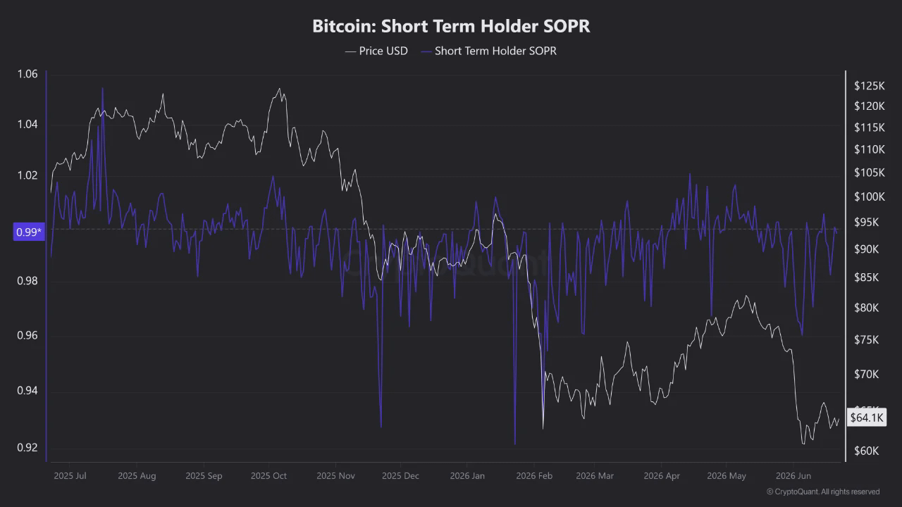 chart showing the Bitcoin SOPR as of June 2026.