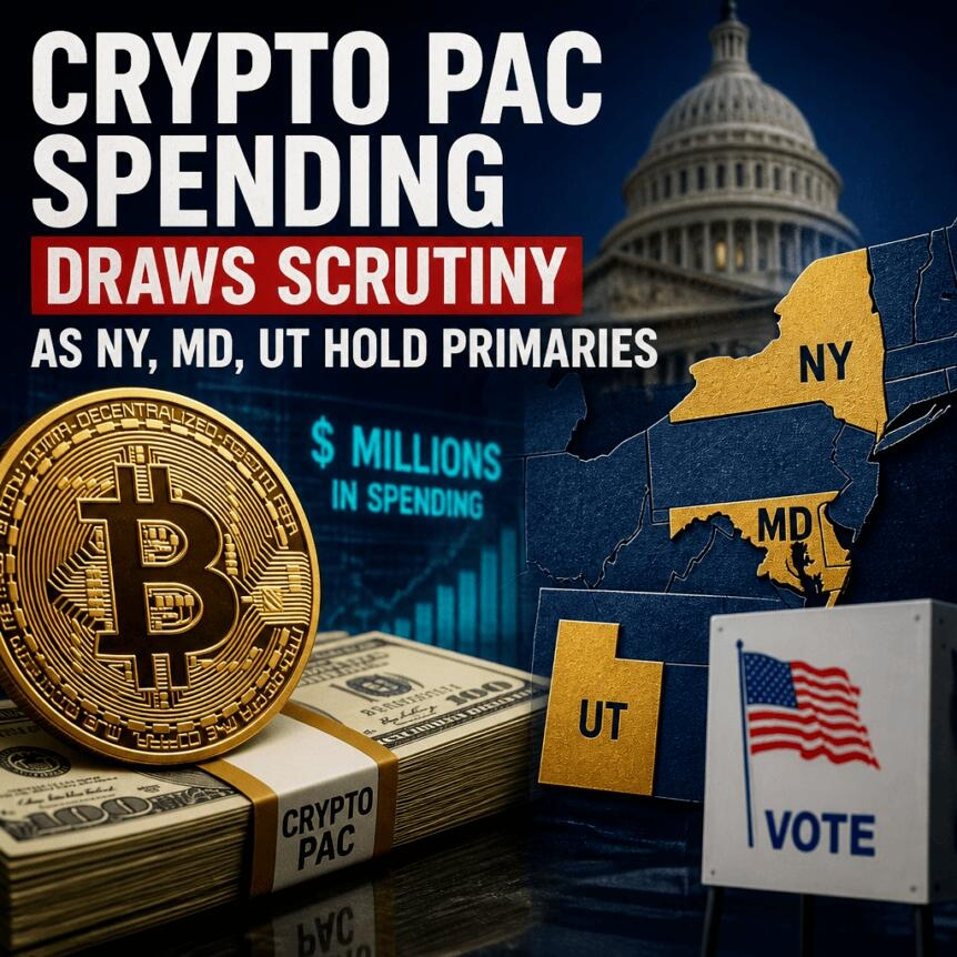 Crypto Pac Spending Draws Scrutiny As Ny, Md, Ut Hold Primaries