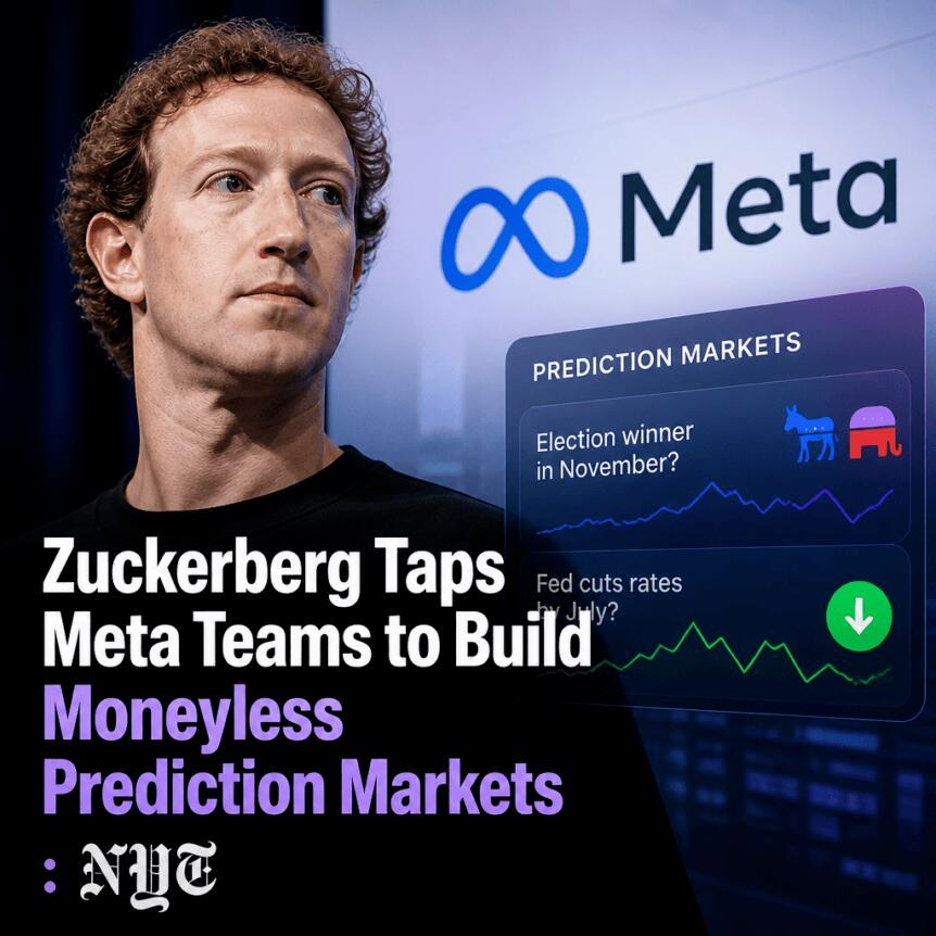 Zuckerberg Taps Meta Teams To Build Moneyless Prediction Markets: Nyt