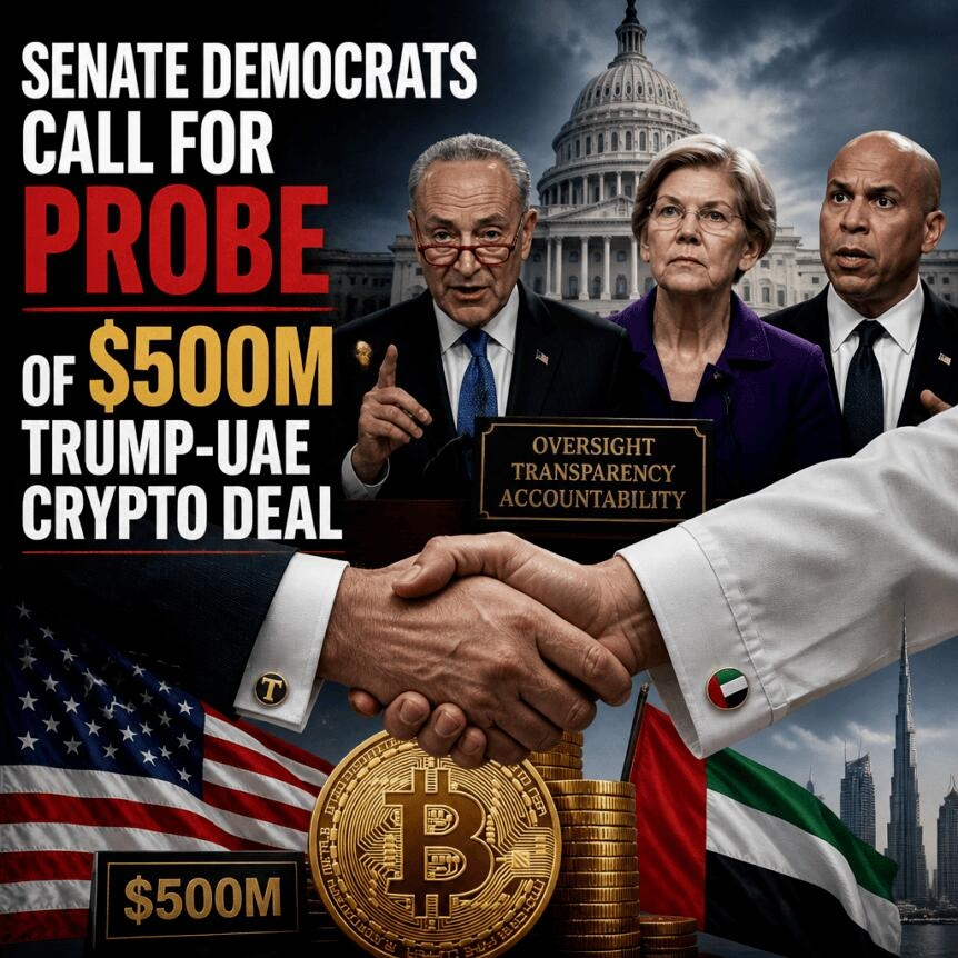 Senate Democrats Call For Probe Of $500m Trump-Uae Crypto Deal