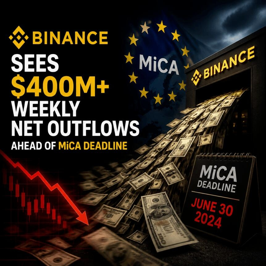Binance Sees $400m+ Weekly Net Outflows Ahead Of Mica Deadline